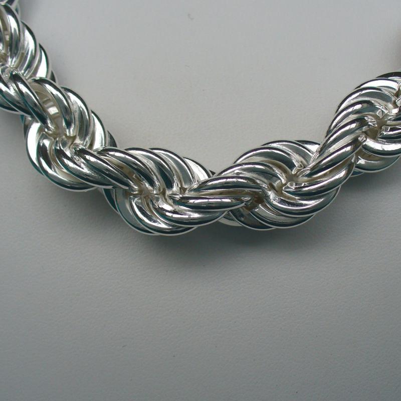 Collana In Argento Sterling Con Catena A Spiga E Grano - Made In Italy - Italia - Foto 11