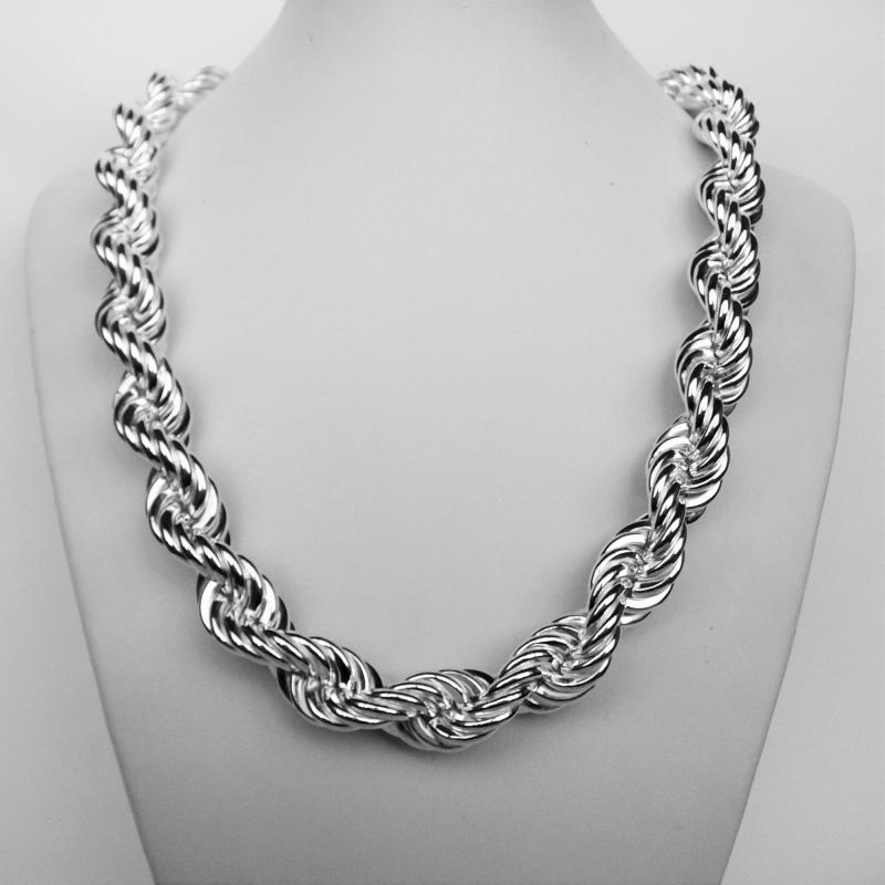 Sterling silver rope necklace