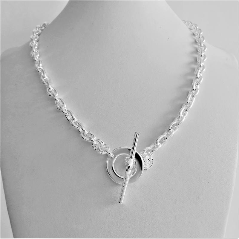 toggle necklace silver