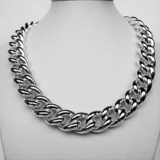 Tuscany Silver Collana Donna In Argento 925 Con Pendente Rotondo In Madreperla Naturale E Catena Grumetta, 46cm