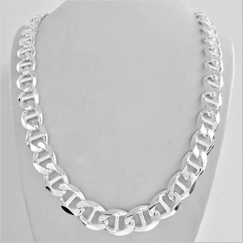 Collana Uomo Argento 925 – 60 Cm X 5 Mm – Chiusura Moschettone – Regalo In Scatola Portagioie – Fatto In UE