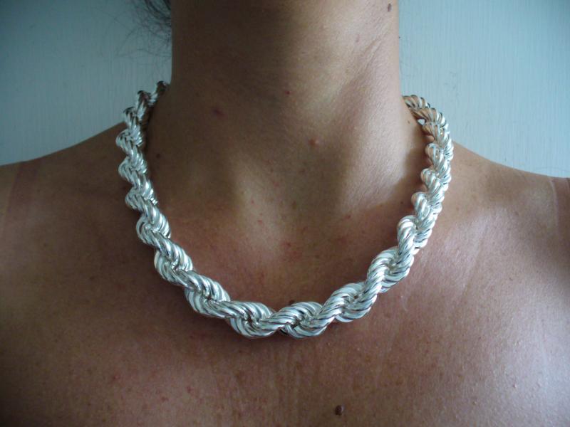Sterling silver rope necklace