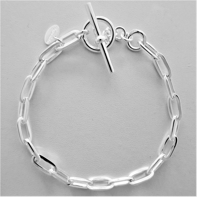 Achara Paperclip Links Chain Style Bracelet - Silver