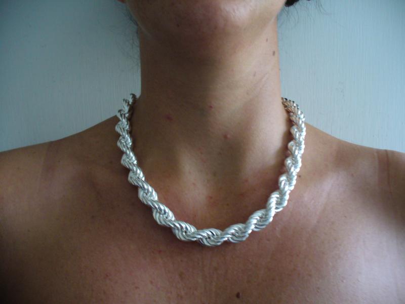 Rope necklace in sterling silver