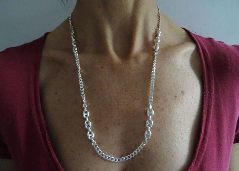 Collana Argento 925 Veneziana Ovale Pressata – NKlaus, Lunghezza 60cm, Larghezza 1,9mm, Elegante E Sottile