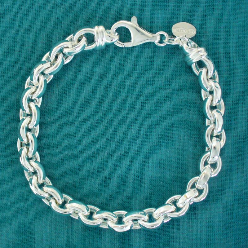 Oval belcher bracelet in sterling silver