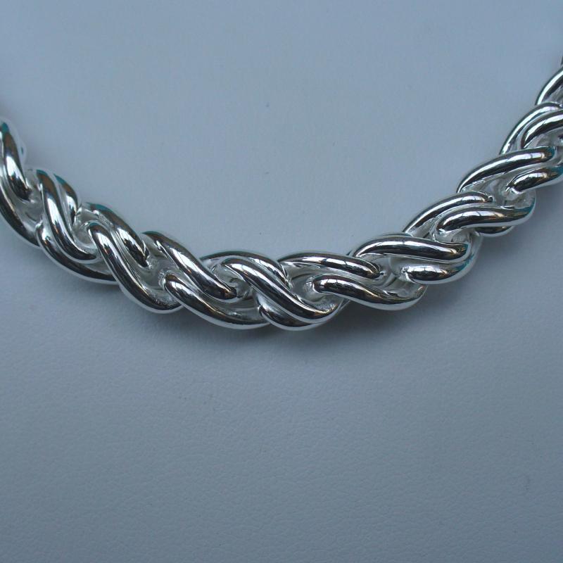 NKlaus Collana Uomo Donna Maglia Forcella In Argento 925 Lunghezza 80cm