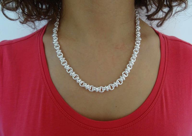 Philip Jones Collana A Catena In Argento Sterling 925 - Lunghezza 40,6 / 45,7 / 50,8 Cm, Spessore 1,2 Mm, Garanzia 12 Mesi