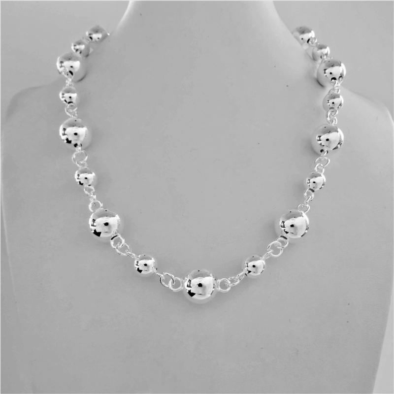 NKlaus Collana Catana A Sfere In Argento 925, Lunghezza 45 Cm, Larghezza 4,5 Mm, Peso 22g, Chiusura A Moschettone