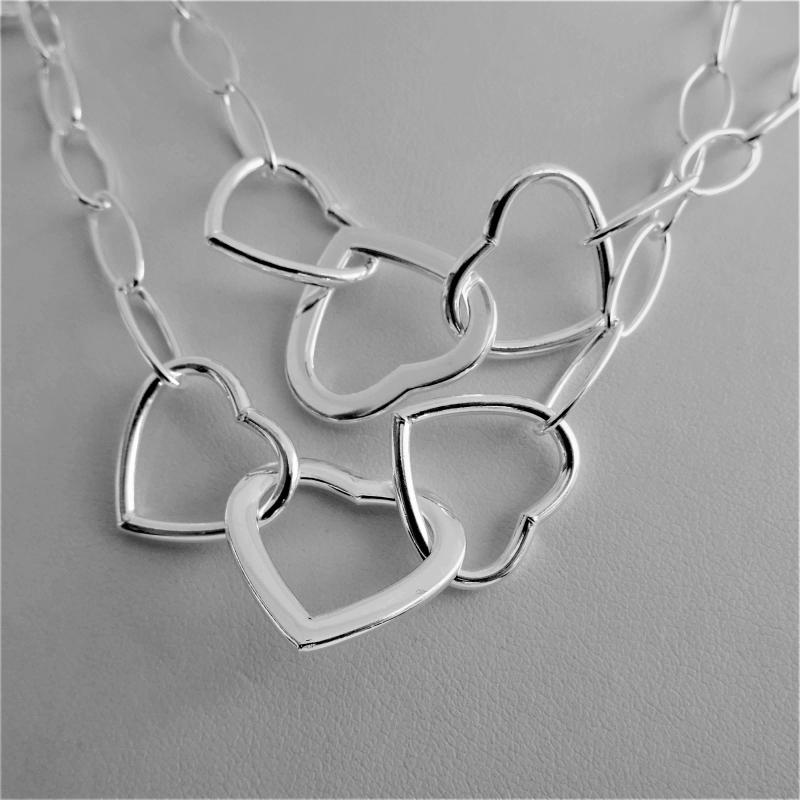 Amazon.com: 925 Sterling Silver 3.5mm Heart Link Chain Necklace Pendant  Charm Fine Jewelry For Women Gifts For Her: Pendant Necklaces: Clothing,  Shoes & Jewelry