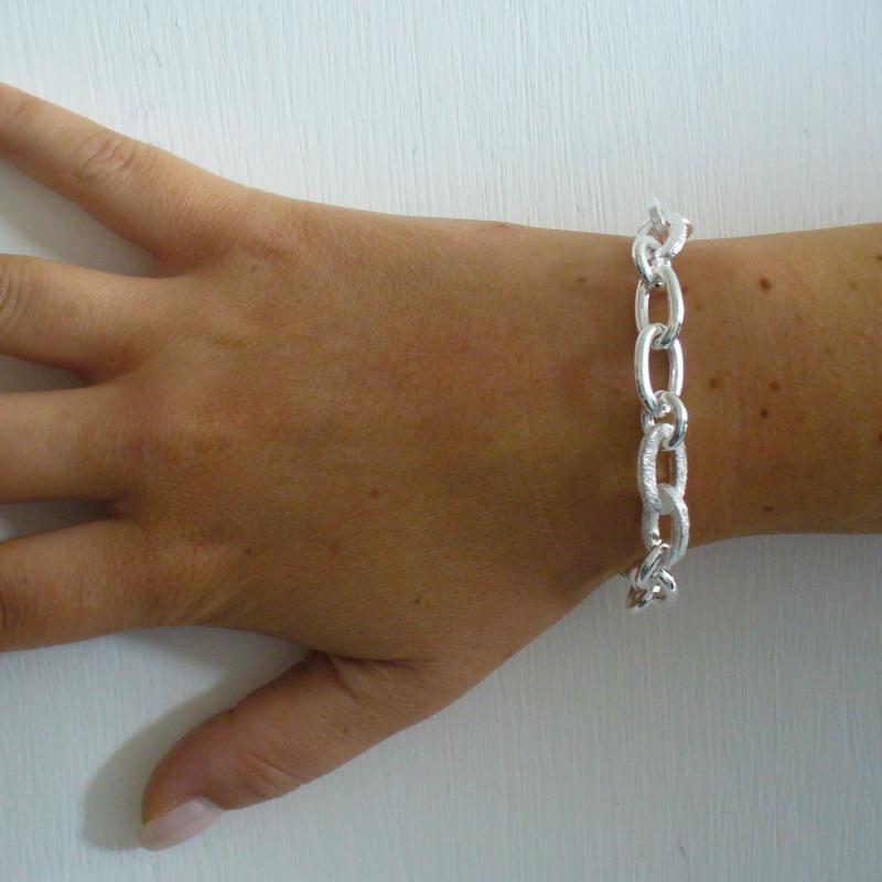 NKlaus Bracciale In Argento 925 Catena Coda Di Volpe: Eleganza Semplice Per Lei (19 Cm)
