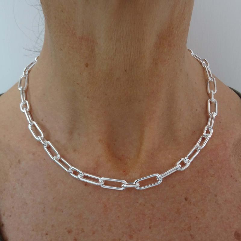 NKlaus Catana A Piselli In Argento 925 Per Donna – Lunga 80 Cm E Larga 1,8 Mm, Collana Fine E Resistente