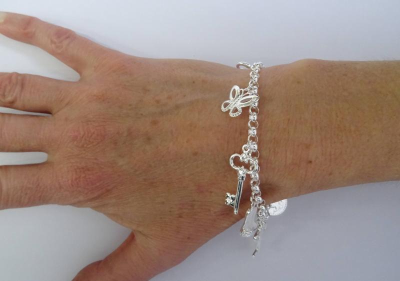 Bracciale Argento 925 Con Ciondolo Conchiglia Abalone Fatto A Mano – Regolabile 7-8 Pollici