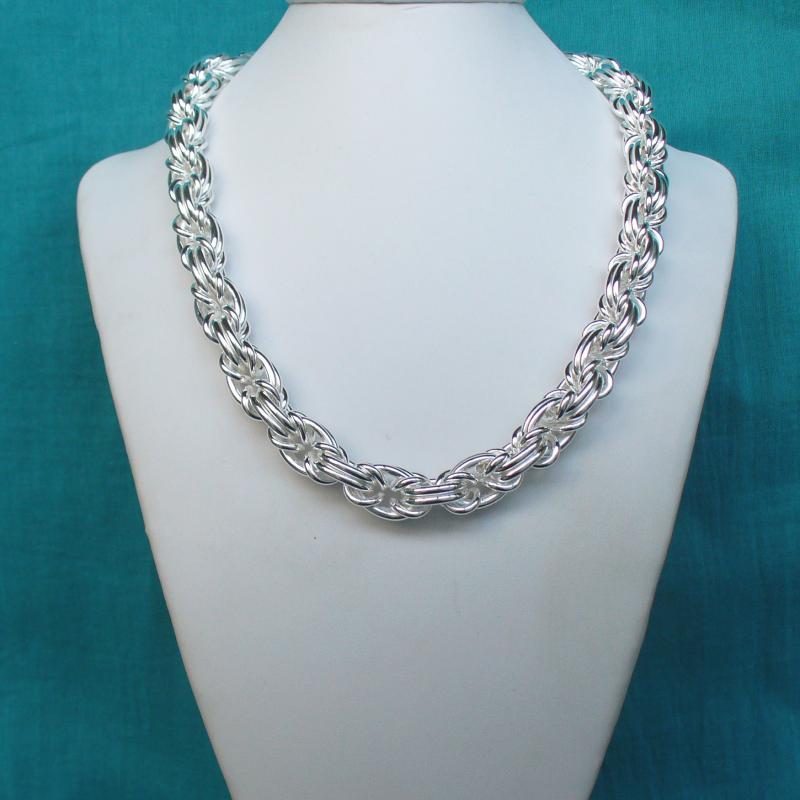 925 Sterling Silver Solid Italian Round Byzantine Chain Necklace 7mm -  Walmart.com