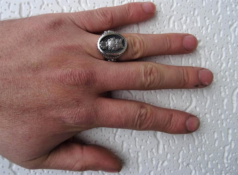 Anello Teschio In Argento Sterling Modello Vintage - Foto 4