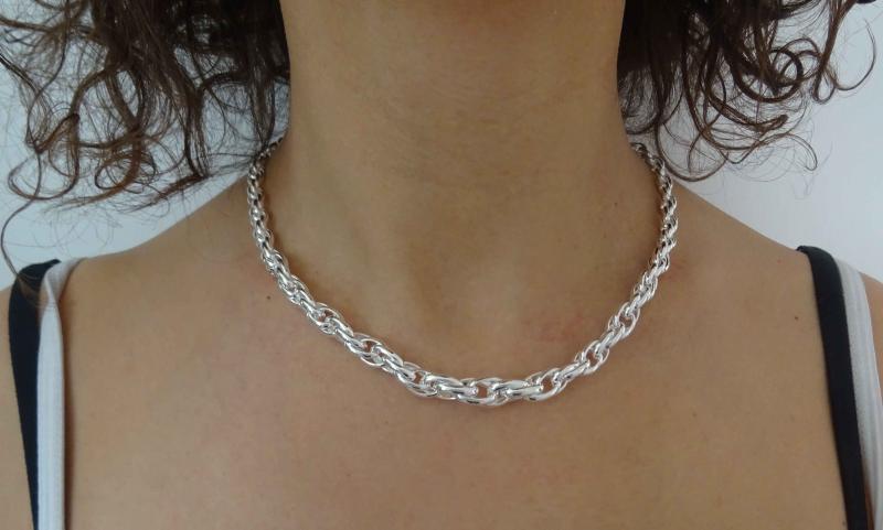 Necklace Layering Silver Necklaces Rope Chain Necklace and Love – CIVIBUY