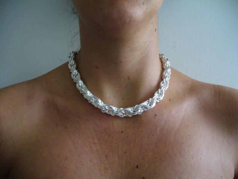 Sterling silver byzantine shop necklace