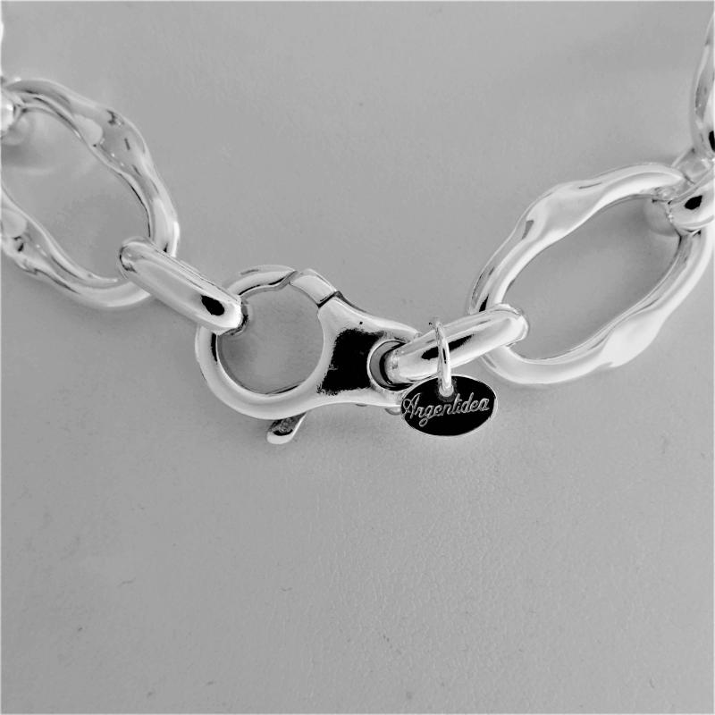 Real Solid 925 Sterling Silver Romy Rolo Oval Link Chain Necklace Made in  Italy – Tacos Y Mas