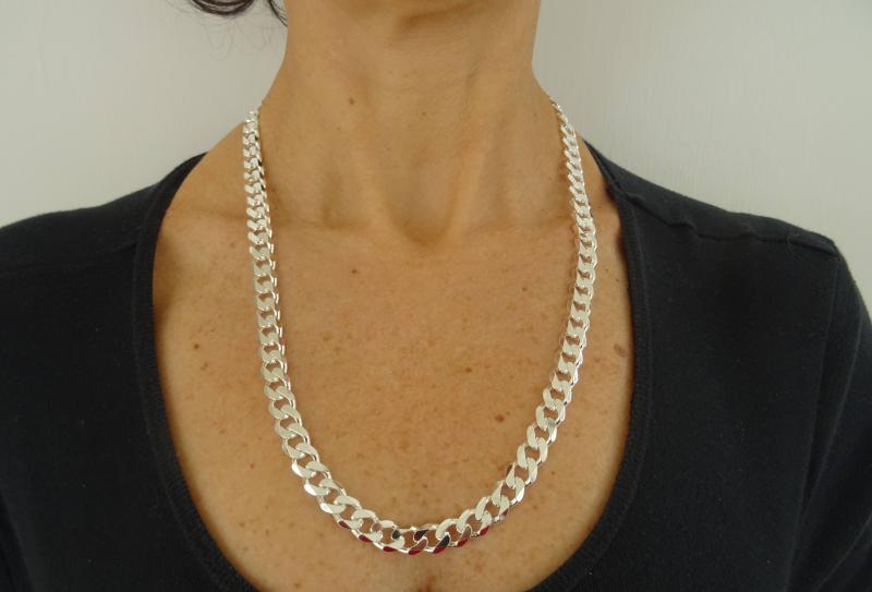 Catena Belcher Maglia Rolò Grossa In Argento Sterling 925 - Lunghezza 55 Cm - Peso 7,2 G - SKRL90