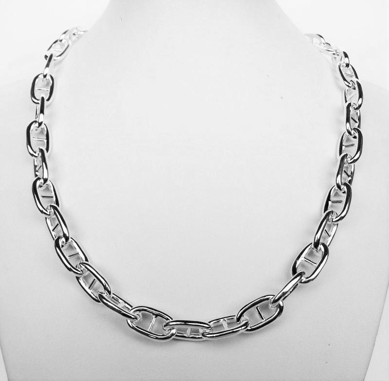 Sterling silver anchor chain necklace 10mm