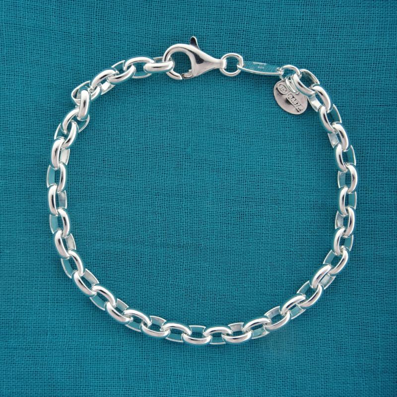 Sterling silver oval link bracelet 5mm