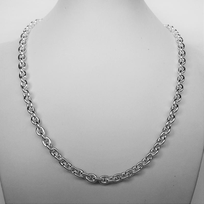 925 silver oval link necklace 6mm