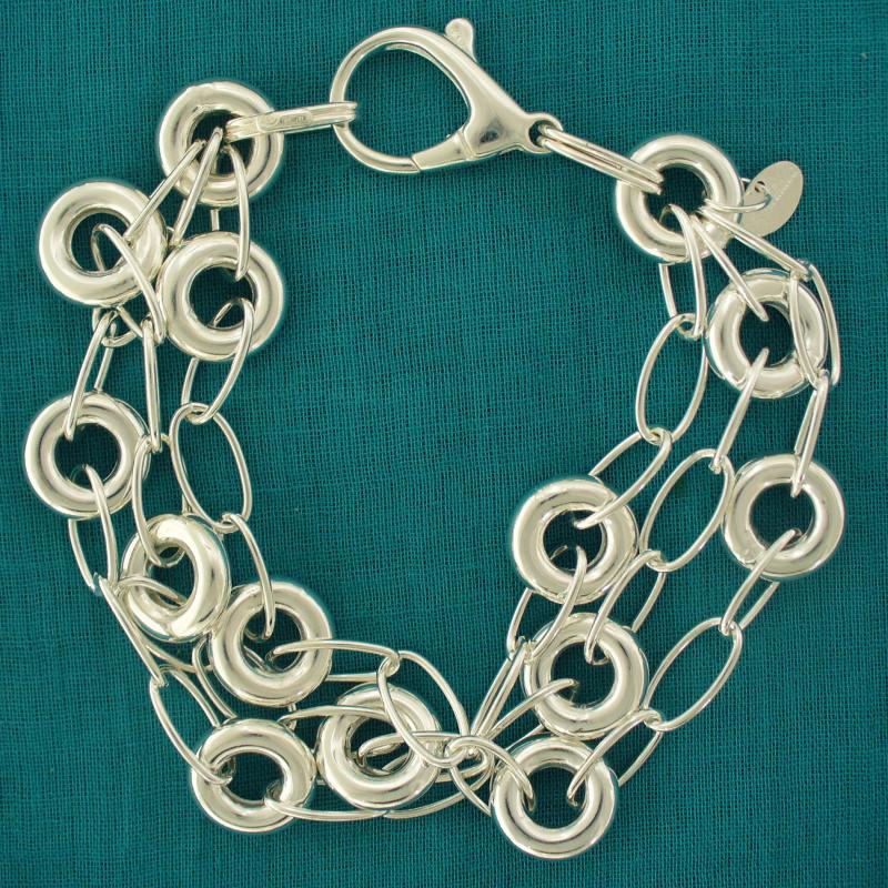 Bracciale A Catena In Argento Sterling 925 Massiccio – 5,2 Mm – Lunghezze 16,5 / 17,8 / 19,1 Cm – Unisex Con Chiusura A Moschettone