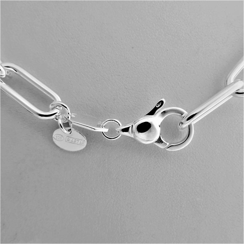 Collana Donna Amberta Argento 925 Maglia Rettangolare – Girocollo 60 Cm – Gioiello Italiano Con Certificato