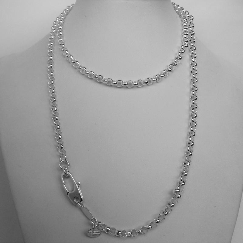Sterling silver men's round link necklace