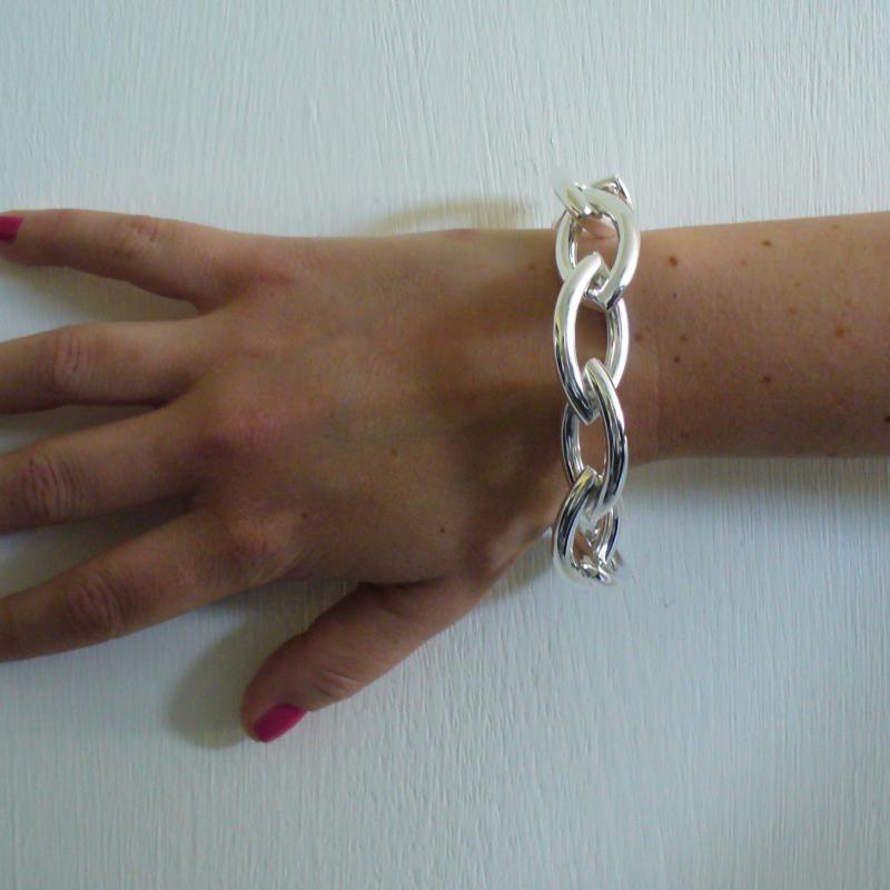 De Bussy Bracciale Unisex In Argento 925 Con Catenella Da 8 Mm E Ciondolo San Benedetto – 17cm (+3cm Di Prolunga)