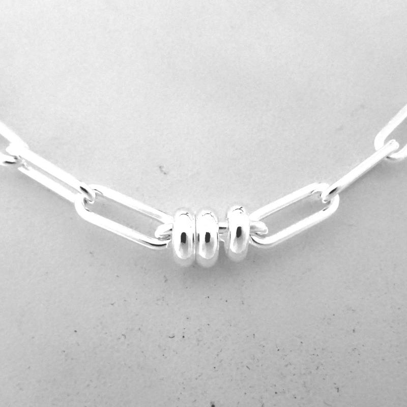 LeCalla Collana Donna In Argento 925 Con Catena A Maglie PaperClip - Lunghezza 40+5 Cm