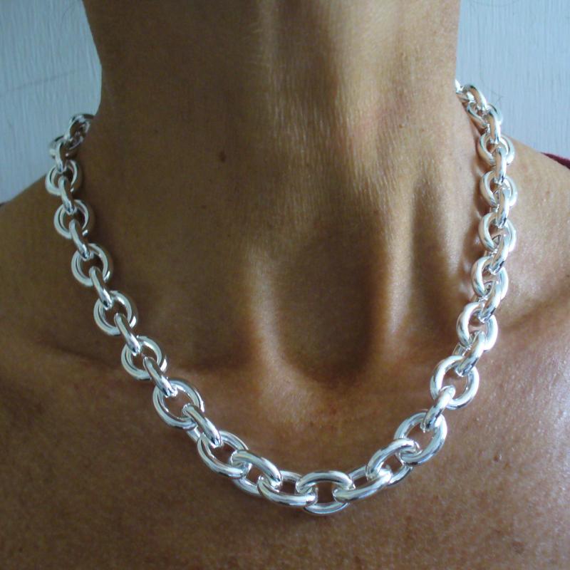 NKlaus Collana In Argento 925 Con Catena A Piselli Ovale, 65 Cm, Larghezza 2 Mm, Elegante E Semplice