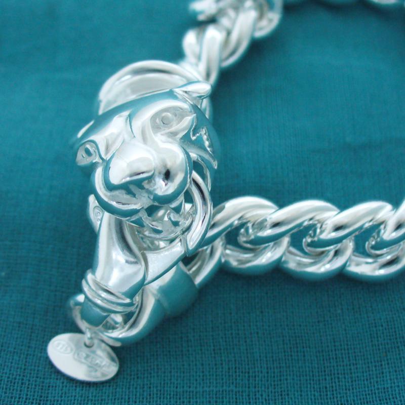 8.5/" Mens RLX Style Panther Bracelet Anti-Tarnish Solid 925 Sterling Silver