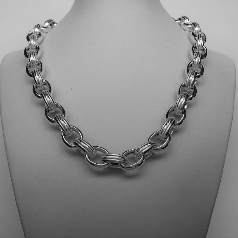 NKlaus Collana In Argento 925 Rodiato, Catena Cordoncino 45cm, Larghezza 1,25mm, Made In Germany