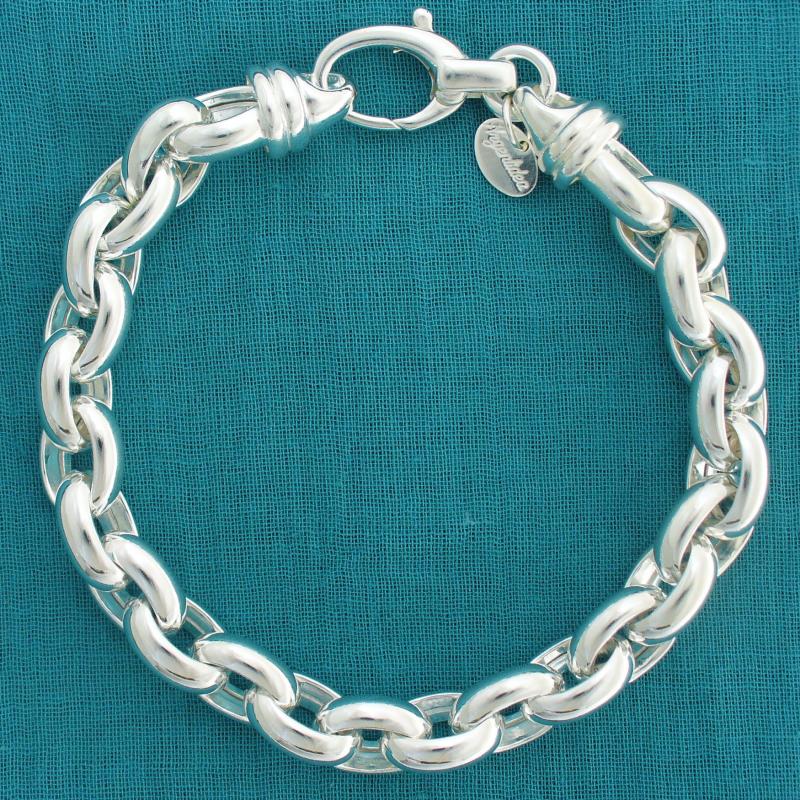 Sterling silver rolo bracelet deals