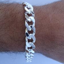 Sterling silver men's panther bracelet