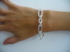 Bracciale argento maglie alternate