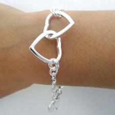 Bracciale con cuori in argento 925 massiccio