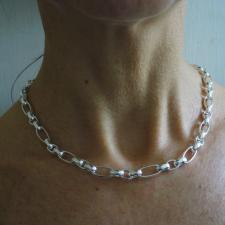 Solid 925 silver figaro necklace