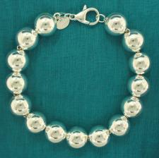 Sterling silver bead bracelet for woman - 12mm