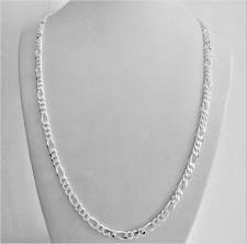 Collana uomo in argento 925 massiccio, grumetta ''Figaro'' diamantata 6 lati. Larghezza 4,6mm. LU...