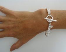 925 silver herringbone link chain bracelet italy