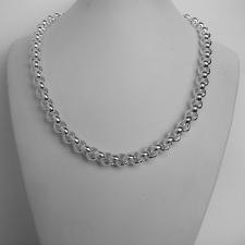 Round rolo necklace in sterling silver