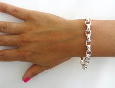 Bracciale in argento 925 massiccio a maglie ovali