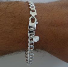 925 italy silver diamond cut curb bracelet 6.5mm