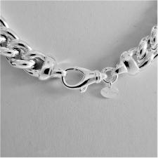 Silver curb link chain necklace 12mm italy