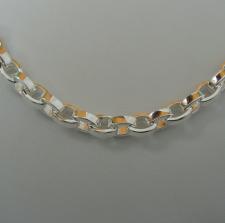 Sterling silver men's oval chain necklace