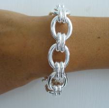 Handmade sterling silver oval link bracelet 13,5mm.