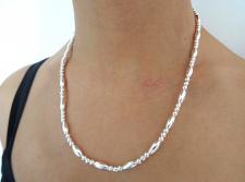 Collana sfere e ovali in argento 925