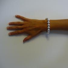 Sterling silver bead bracelet for woman - 12mm